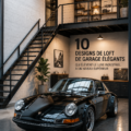 Un garage loft élégant dans un style industriel avec des éléments décoratifs modernes.