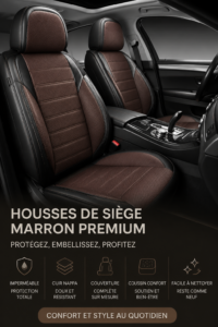 Housses de siège en cuir nappa pour voiture moderne, élégance et confort assurés.