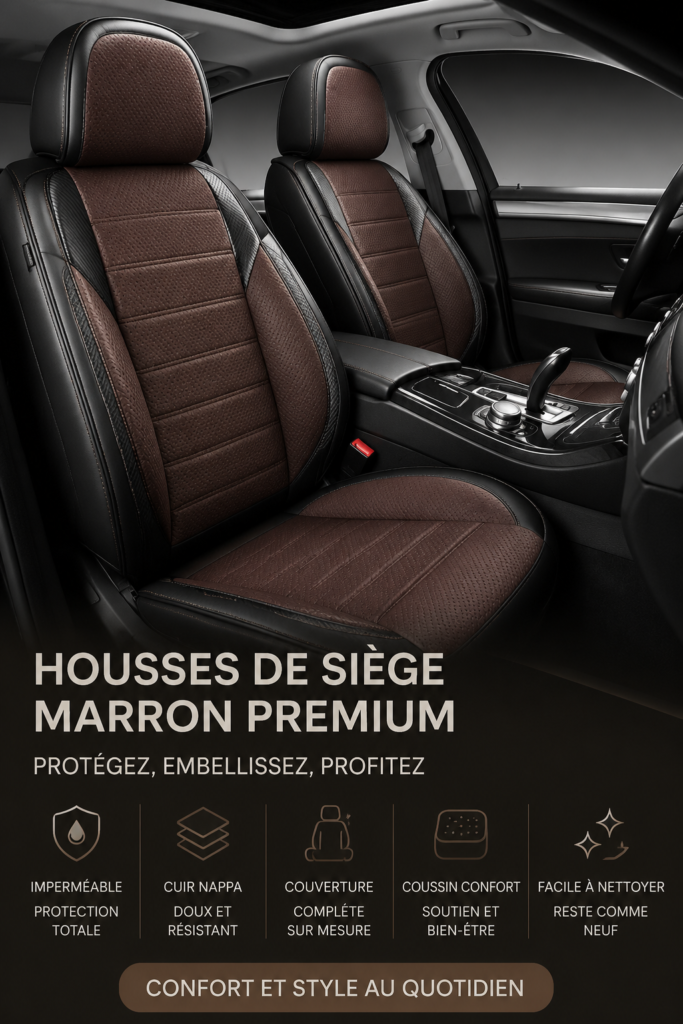 Housses de siège en cuir nappa pour voiture moderne, élégance et confort assurés.