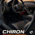 Intérieur luxueux du Chiron Super Sport avec des matériaux raffinés et un design moderne.