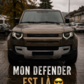 Intérieur stylisé d'un Defender avec des matériaux haut de gamme