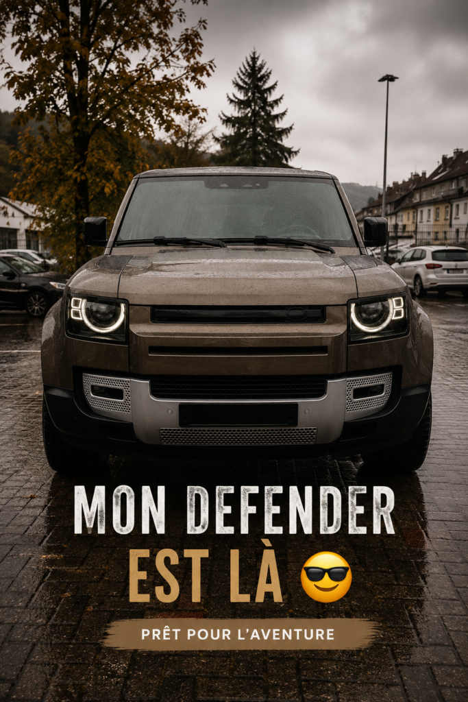 Intérieur stylisé d'un Defender avec des matériaux haut de gamme