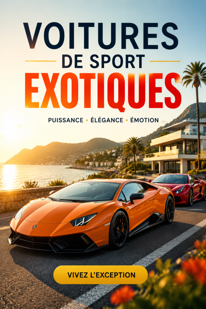 Intérieur moderne et luxueux d'une voiture de sport exotique avec des fauteuils en cuir