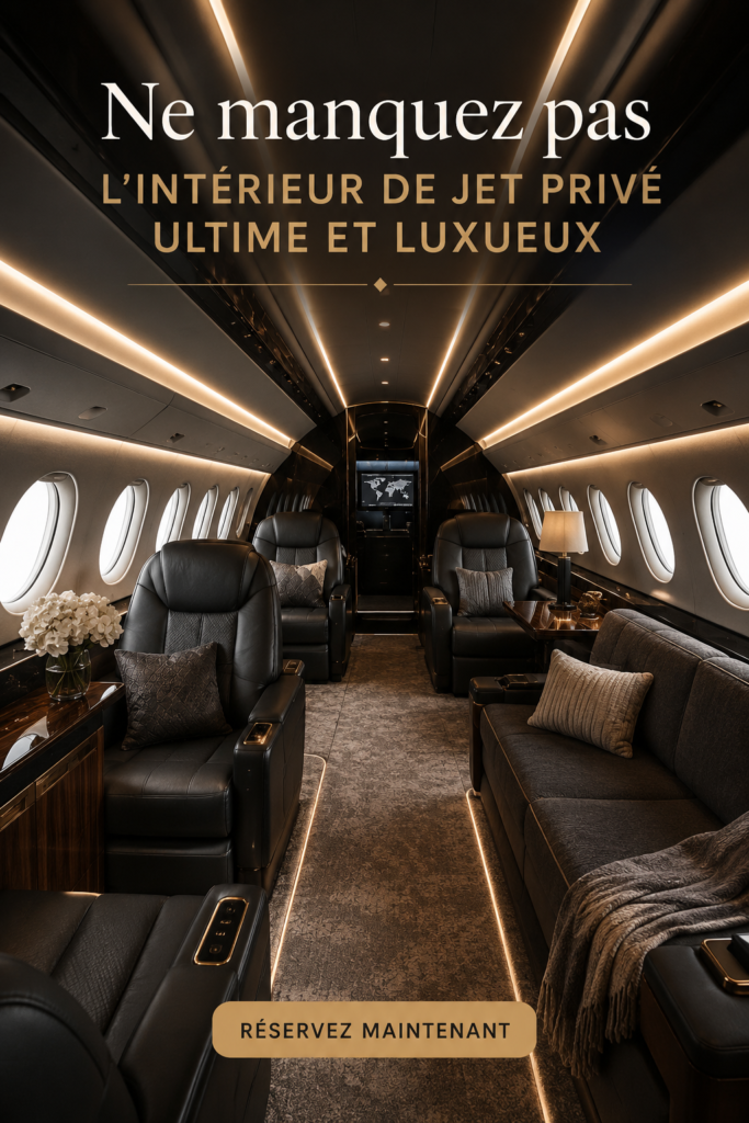 Intérieur luxueux d'un jet privé, inspirant pour personnaliser des voitures de luxe.