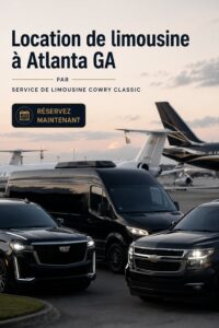Intérieur luxueux d'une limousine à Atlanta, élégant et confortable.