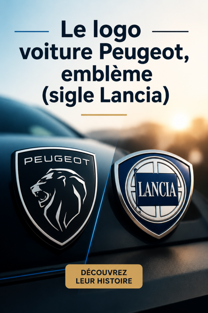 Illustration du logo emblématique de Peugeot sur un fond élégant