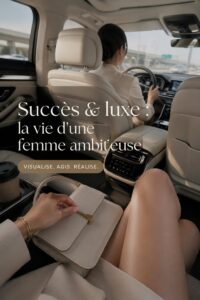Intérieur d'une voiture de luxe avec un style élégant et féminin.