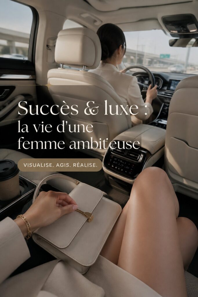 Intérieur d'une voiture de luxe avec un style élégant et féminin.