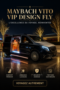 Image d'un Maybach Vito mettant en avant son design intérieur luxueux et ses matériaux raffinés.