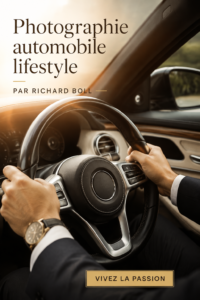 Intérieur luxueux d'une voiture de sport avec des matériaux haut de gamme.