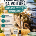 Intérieur d'une voiture de luxe brillant grâce à des produits maison.