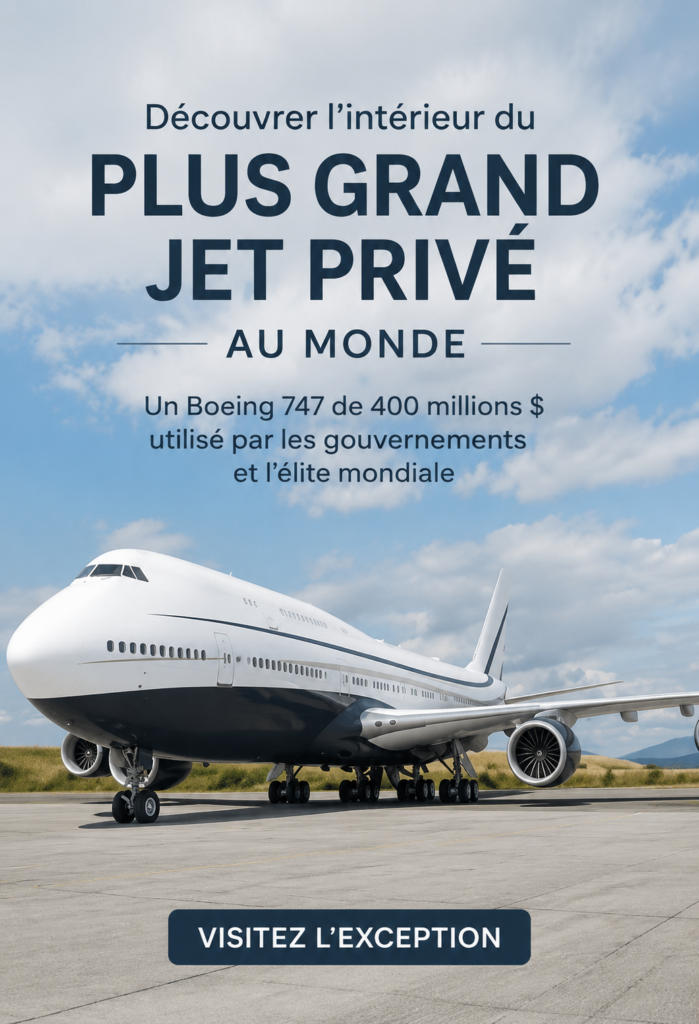 Intérieur luxueux d'un jet privé avec canapé en cuir et équipements modernes