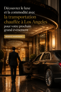 Vue d'une élégante voiture avec chauffeur prête pour un événement de luxe.