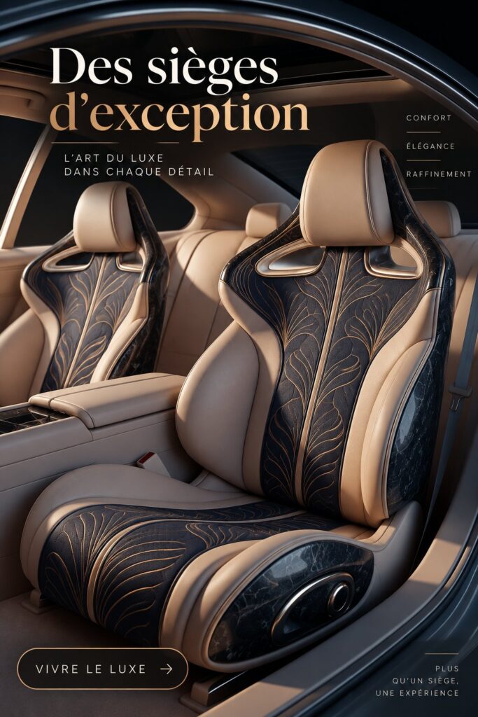 Intérieur d'une voiture de luxe avec des sièges en cuir raffiné
