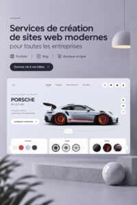 Intérieur d'une voiture de luxe avec des matériaux élégants
