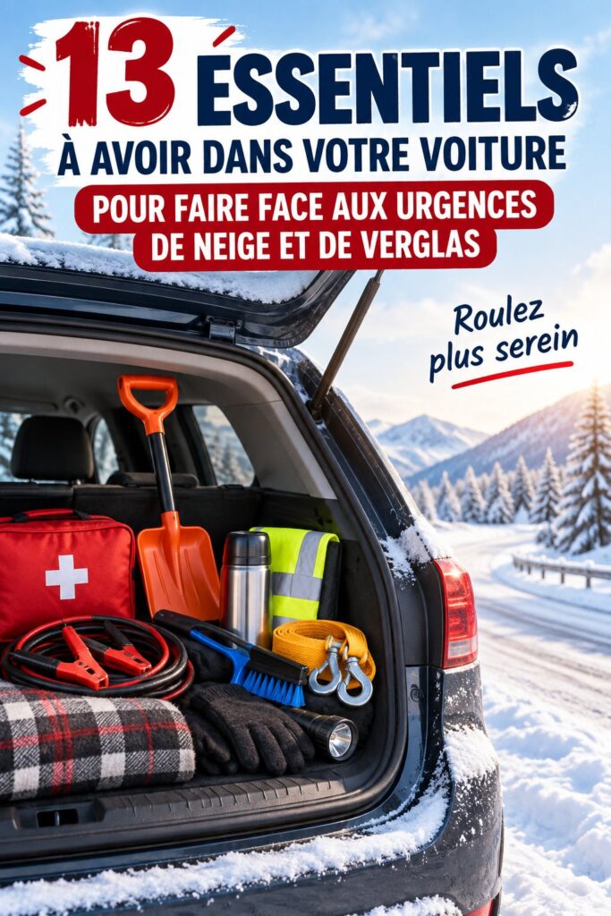 Intérieur élégant d'une voiture de luxe avec les essentiels d'hiver