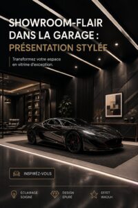 Garage moderne et stylisé pour une voiture de luxe