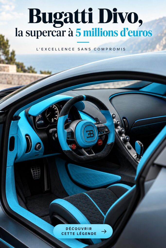 Intérieur luxueux de la Bugatti Divo montrant des finitions haut de gamme