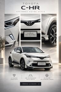 Intérieur stylé et luxueux du Toyota C-HR avec matériaux premium.