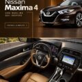 Intérieur luxueux de la Nissan Maxima avec sièges en cuir et tableau de bord moderne.