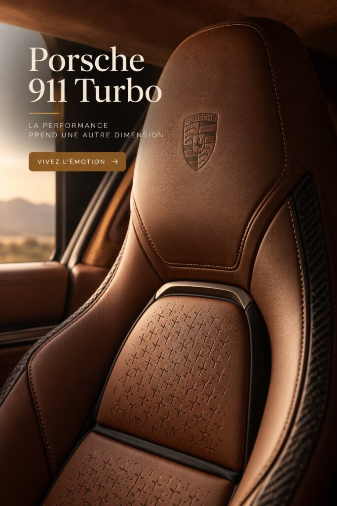 Intérieur luxueux de la Porsche 911 Turbo en Racing Green, mettant en avant ses matériaux de qualité.