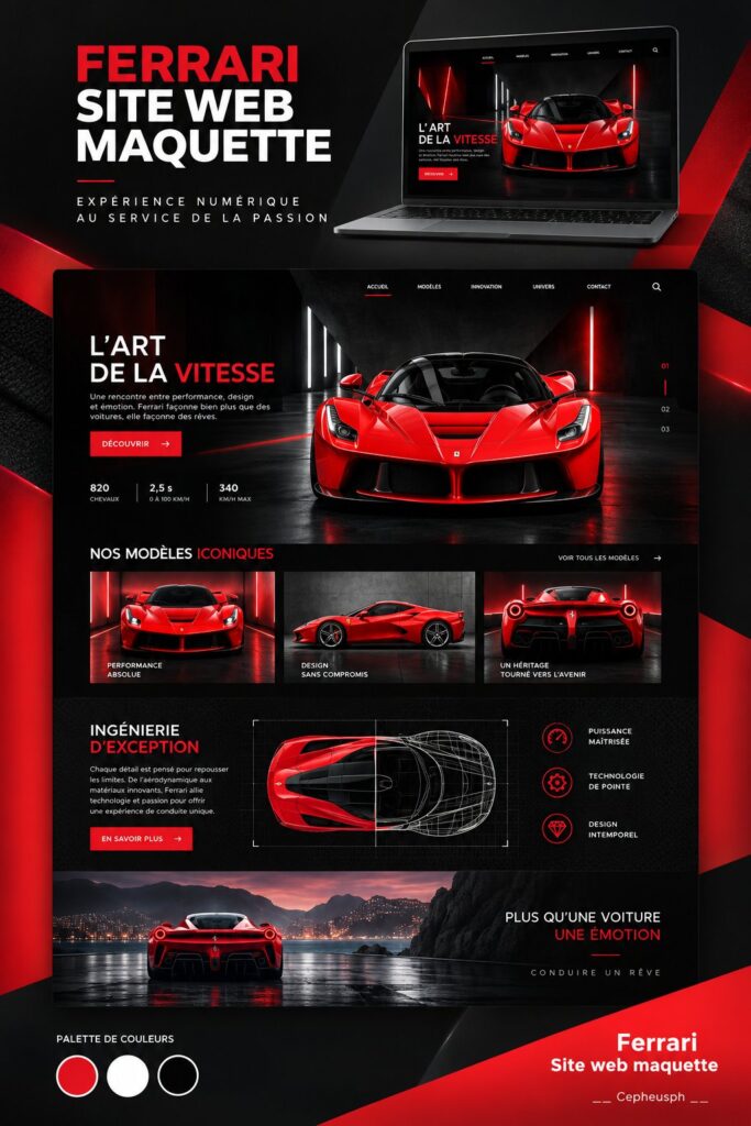 Intérieur luxueux d'une Ferrari avec des détails en cuir et des finitions haut de gamme