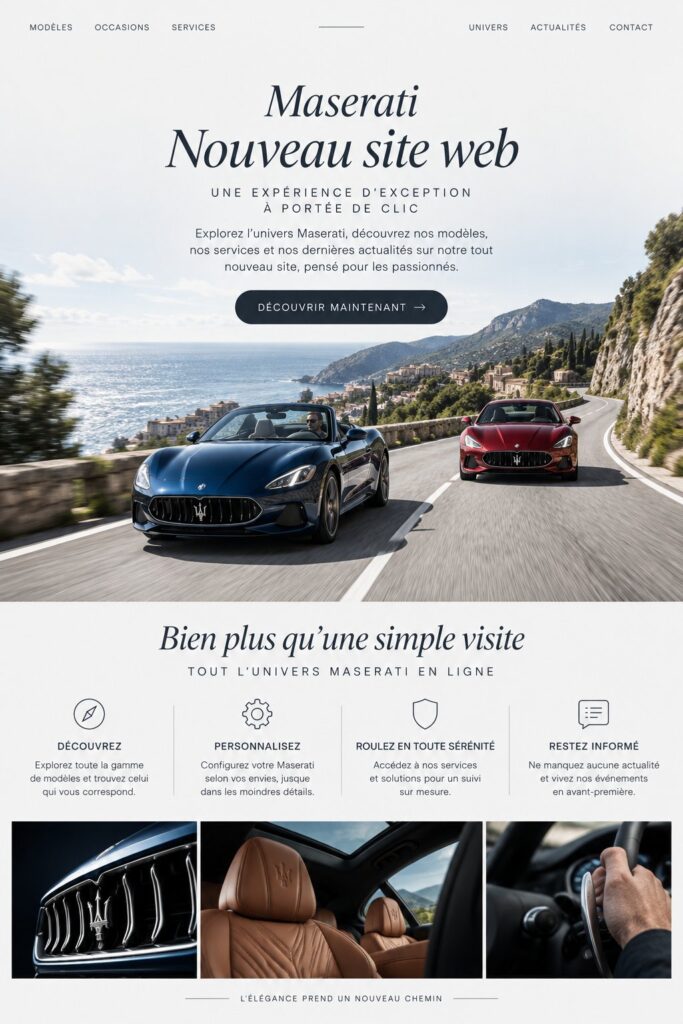 Intérieur luxueux d'une voiture Maserati avec finitions élégantes
