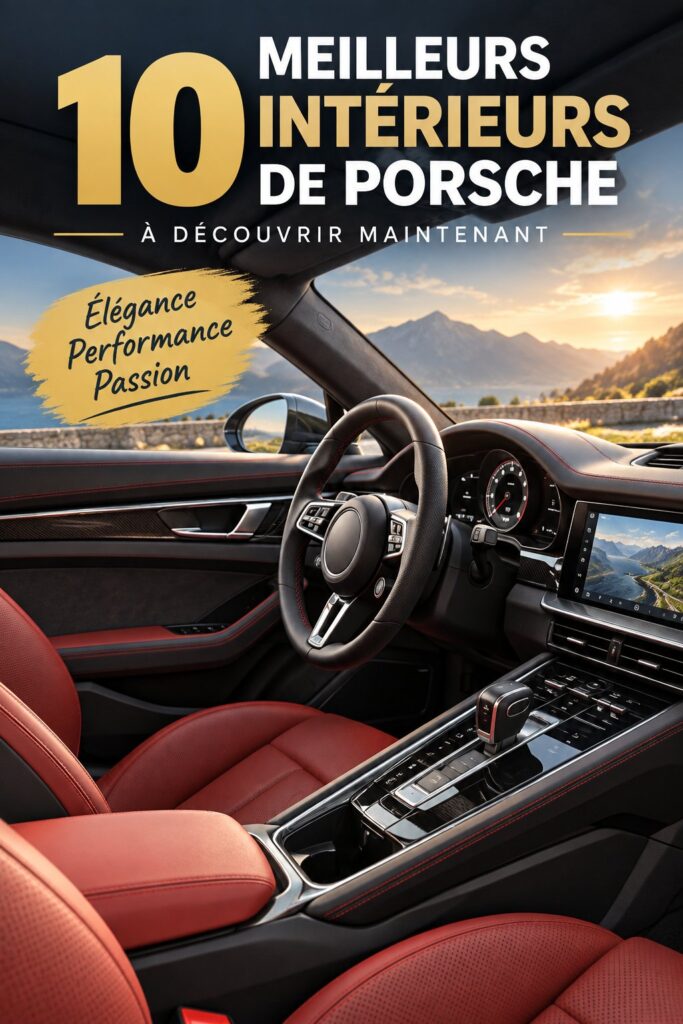 Intérieur luxueux d'une Porsche avec sièges en cuir et finitions raffinées