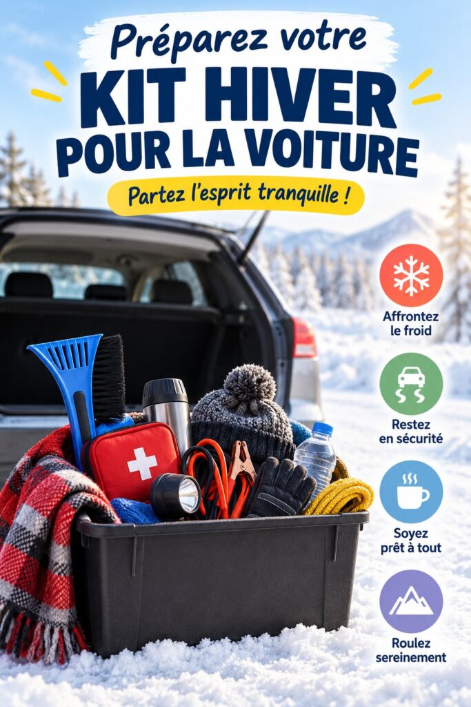 Kit d'hiver pour voiture avec divers accessoires et équipements de sécurité