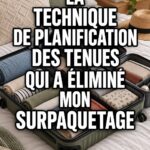 Femme élégante emballant une valise pour un voyage léger