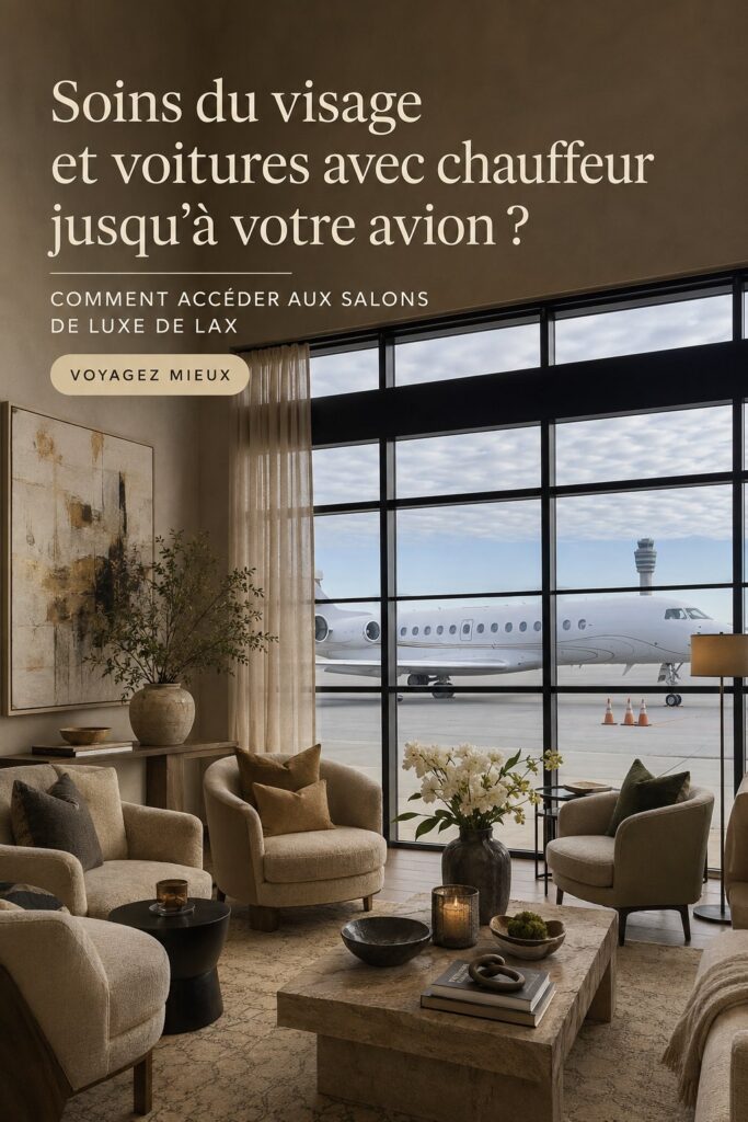 Intérieur d'un salon de luxe à LAX, offrant confort et sophistication.