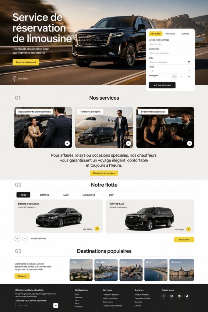 Intérieur élégant d'une voiture limousine de luxe