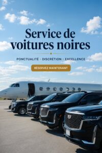 Image d'une voiture noire élégante prête pour un service de transport premium.
