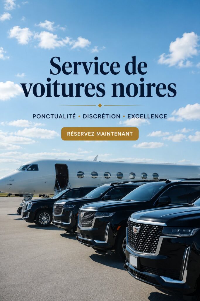 Image d'une voiture noire élégante prête pour un service de transport premium.