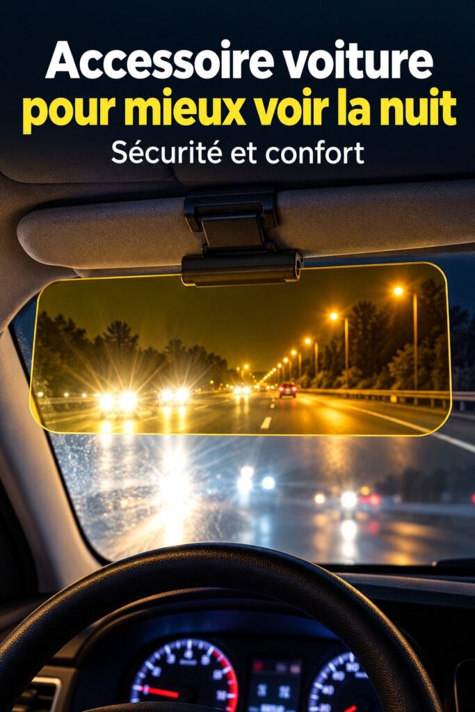 Accessoires de voiture en intérieur illustrant l'amélioration de la visibilité nocturne