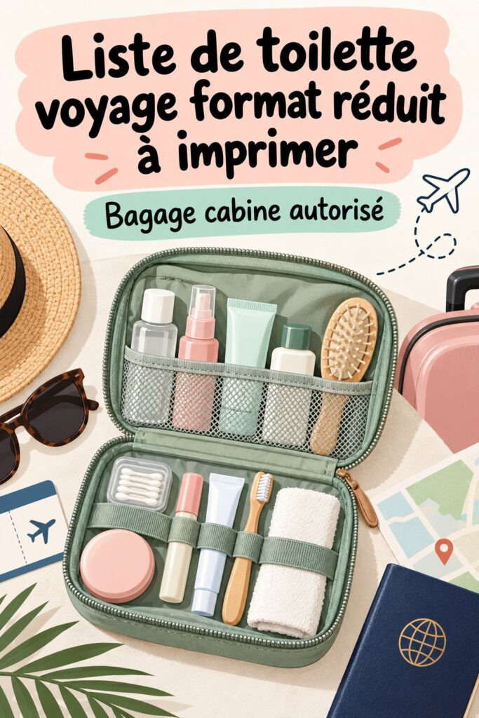 Trousse de voyage bien organisée avec des produits de beauté