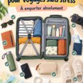 Femme organisant sa checklist de voyage pour des vacances tranquilles.