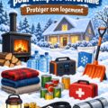 Une maison chaleureuse préparée pour une tempête hivernale avec des équipements de confort.