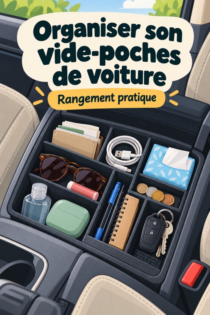 Boîte à gants d'une voiture de luxe bien organisée avec des essentiels visibles.