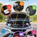 Intérieur d'une voiture de luxe montrant des éléments de confort et technologie, mettant en valeur l'importance de l'entretien automobile.