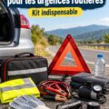 Un kit d'urgence automobile bien organisé avec des éléments essentiels pour les femmes qui conduisent.