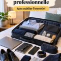Valise organisée pour un voyage professionnel avec des vêtements élégants