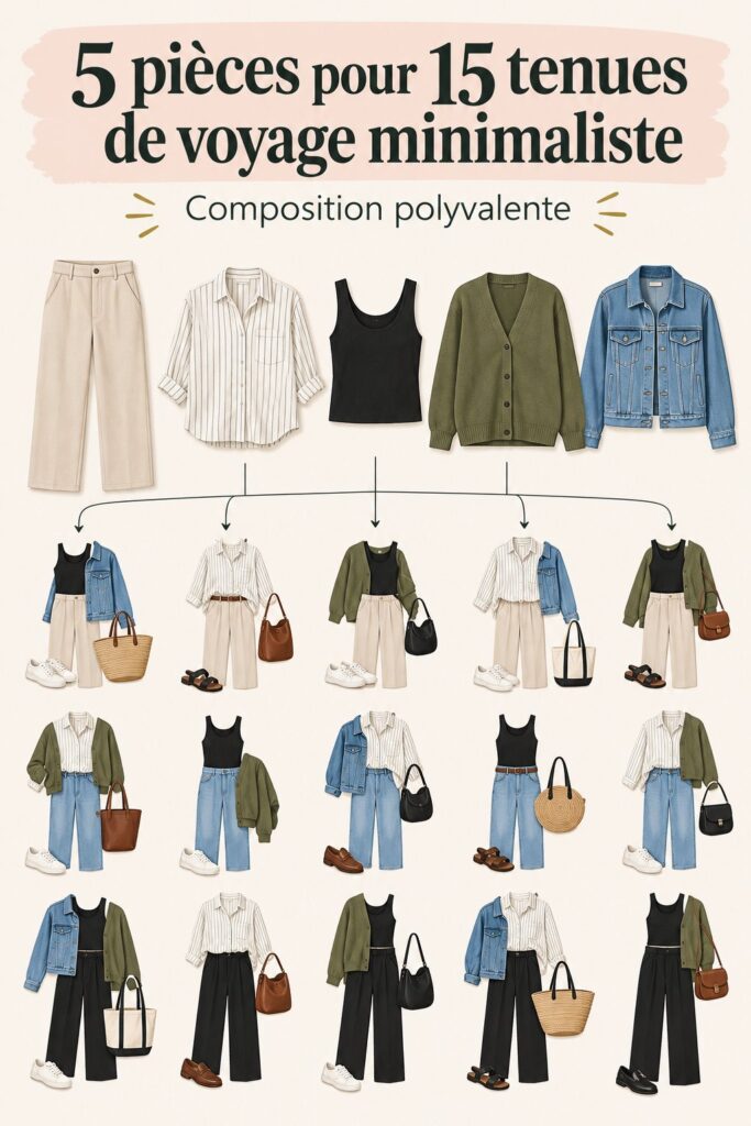 Cinq pièces de mode soigneusement sélectionnées pour un voyage minimaliste
