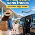 Femme détendue dans un véhicule de luxe en route vers l'aéroport